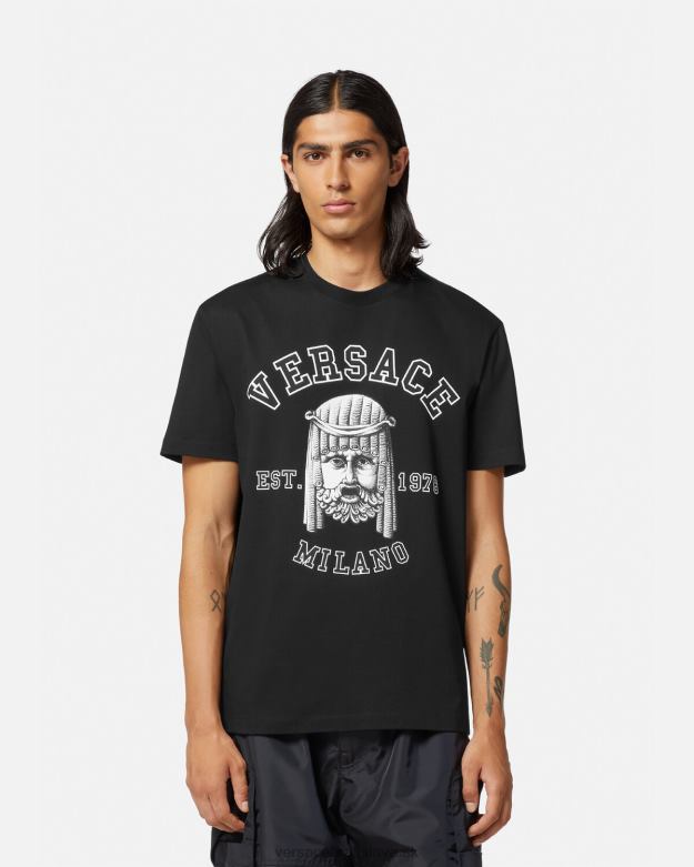 oblečenie X8X8P1385 Versace tričko s logom la maschera čierna muži