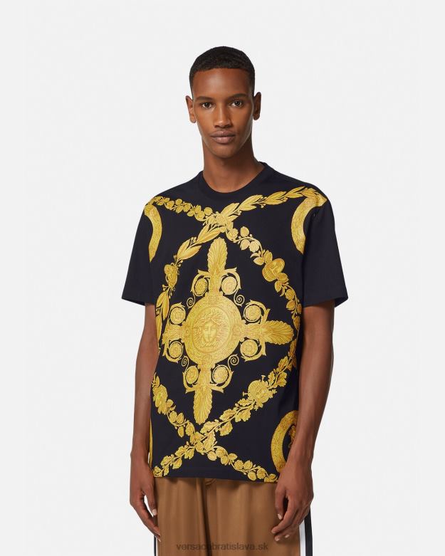 oblečenie X8X8P1388 Versace maškarné barokové tričko vytlačiť muži