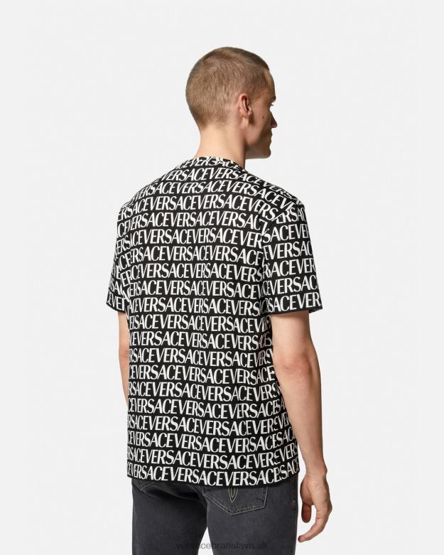 oblečenie X8X8P1390 Versace celoplošné tričko čierna a tlač muži
