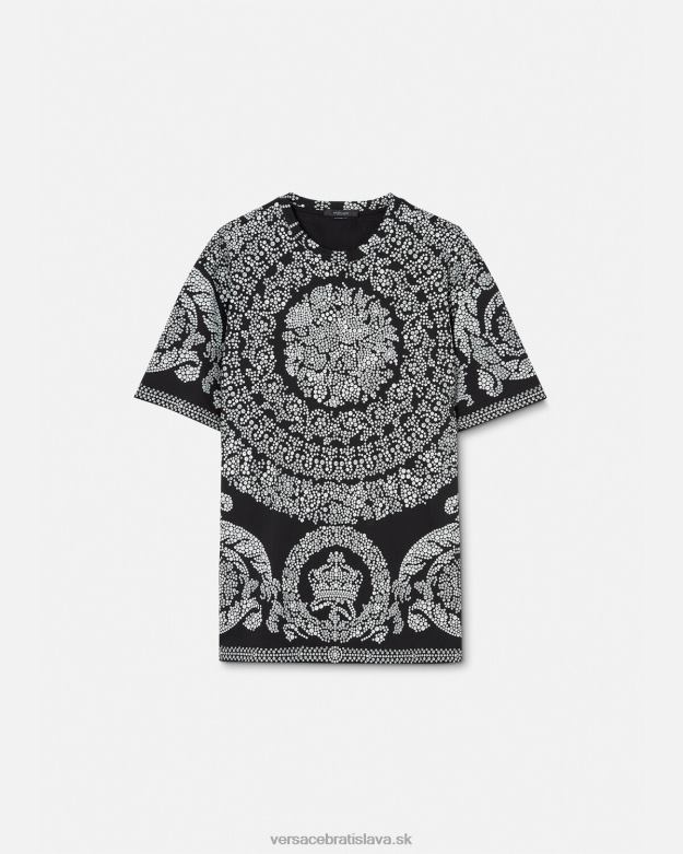 oblečenie X8X8P1392 Versace tričko s barokovou siluetou čierna muži
