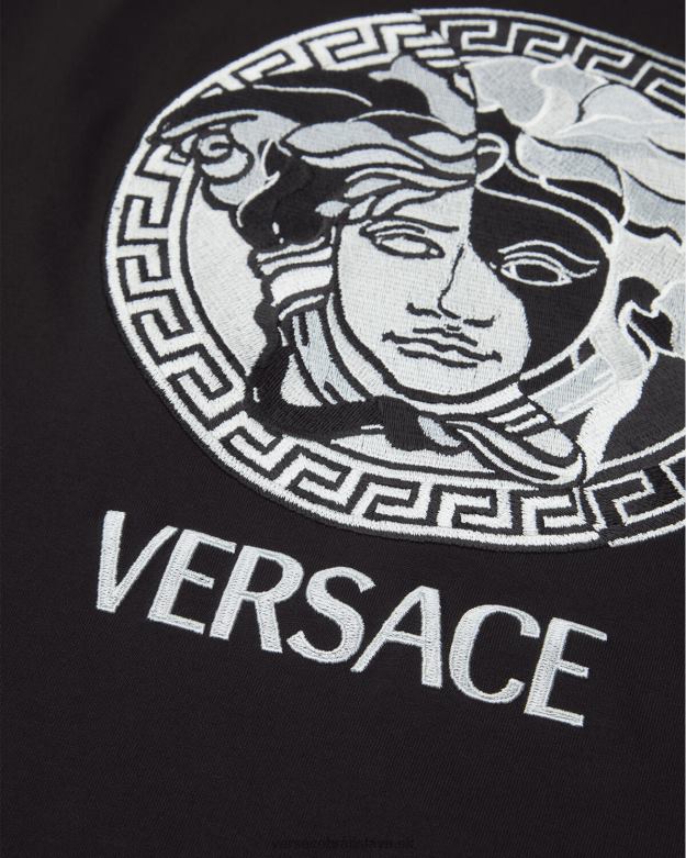 oblečenie X8X8P1397 Versace tričko s logom medusa čierna muži