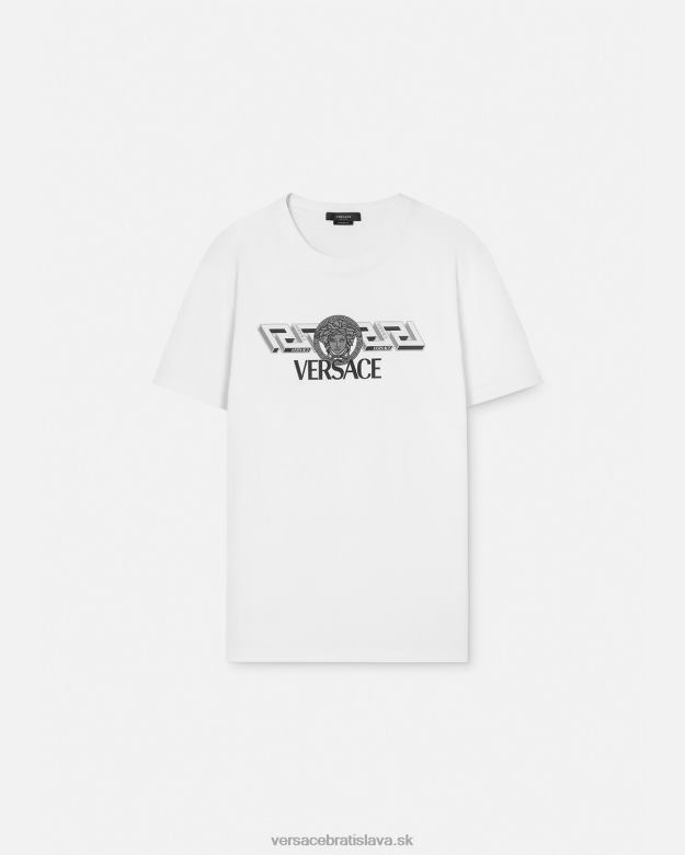 oblečenie X8X8P1408 Versace tričko s logom la greca biely muži