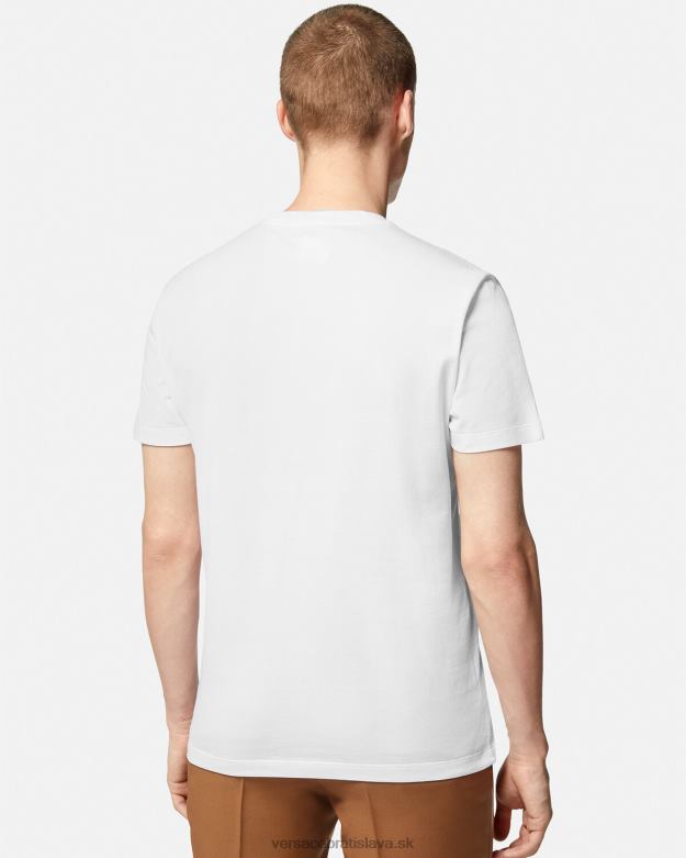 oblečenie X8X8P1408 Versace tričko s logom la greca biely muži