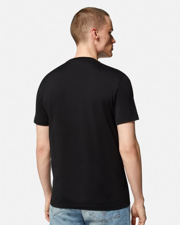 oblečenie X8X8P1409 Versace tričko s logom la greca čierna muži