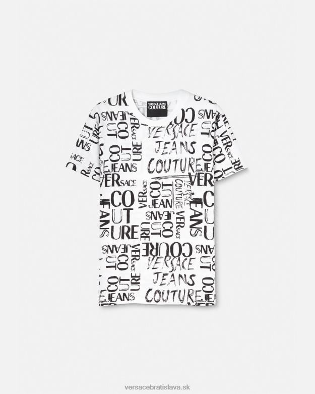 oblečenie X8X8P2369 Versace tričko s logom doodle biely muži