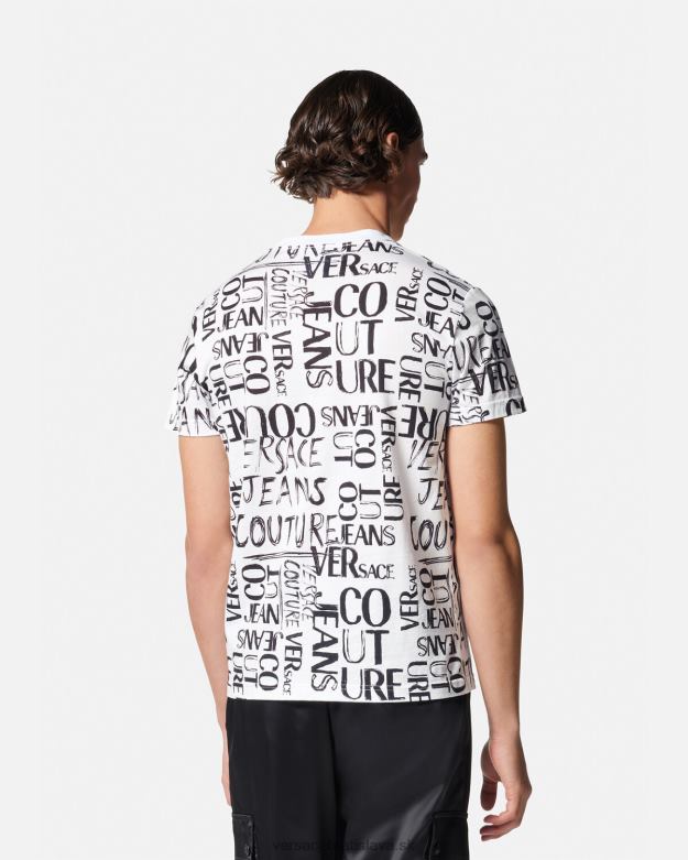 oblečenie X8X8P2369 Versace tričko s logom doodle biely muži