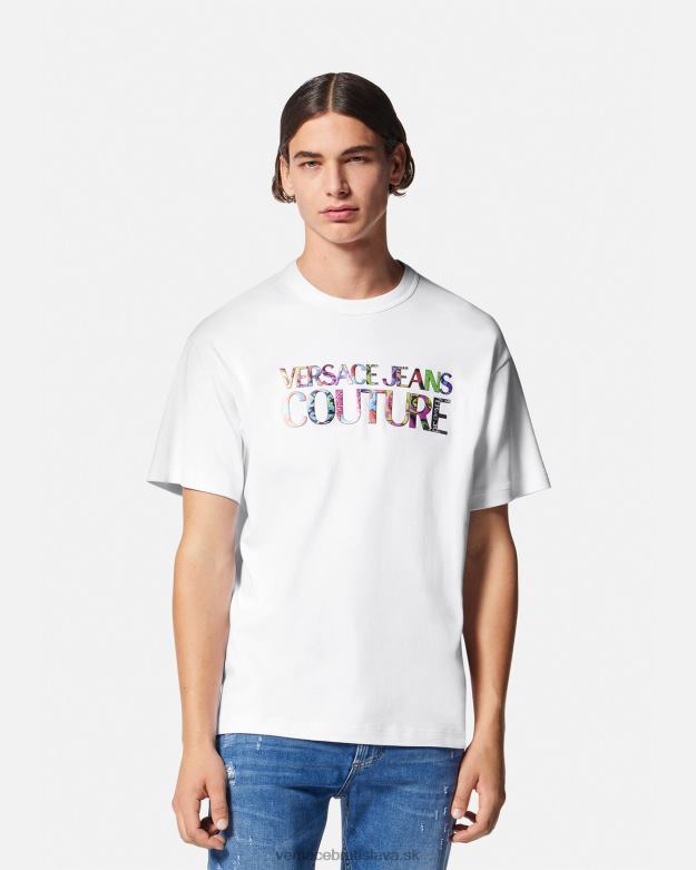 oblečenie X8X8P2370 Versace tričko s logom biely muži