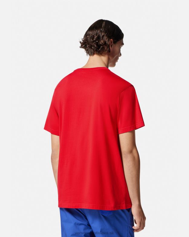 oblečenie X8X8P2373 Versace tričko s logom ruží oranžová muži
