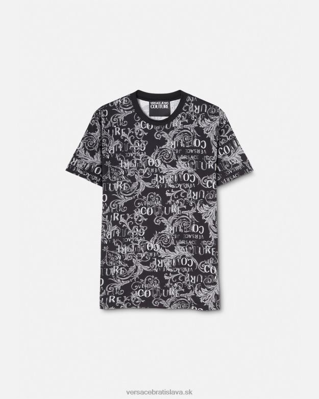 oblečenie X8X8P2385 Versace logo couture tričko čierna a tlač muži