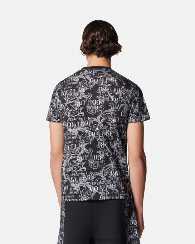 oblečenie X8X8P2385 Versace logo couture tričko čierna a tlač muži
