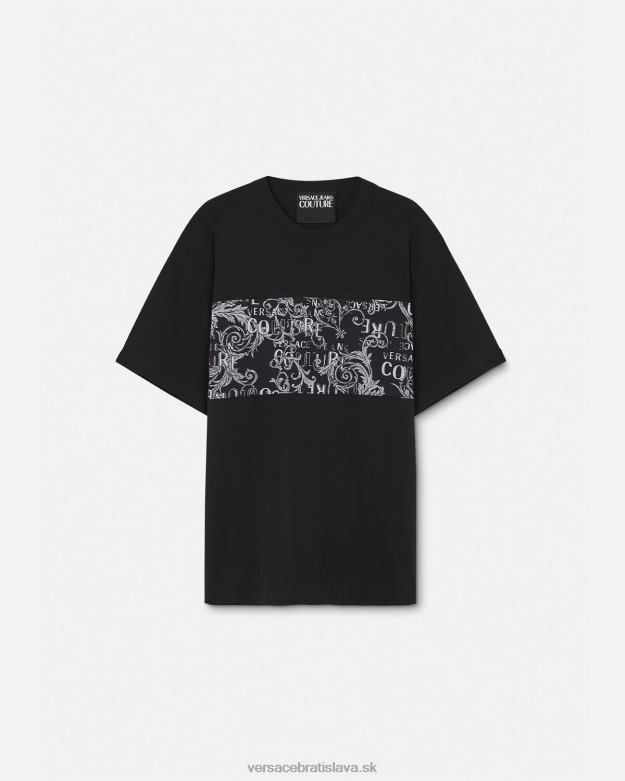 oblečenie X8X8P2389 Versace logo couture tričko čierna a tlač muži