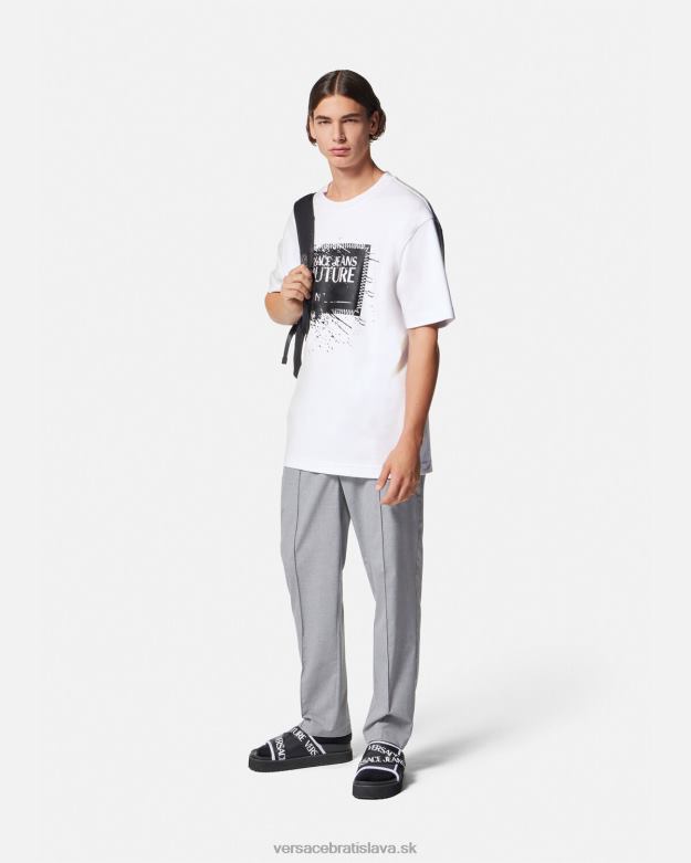 oblečenie X8X8P2392 Versace Tričko s logom čísla kusu biely muži