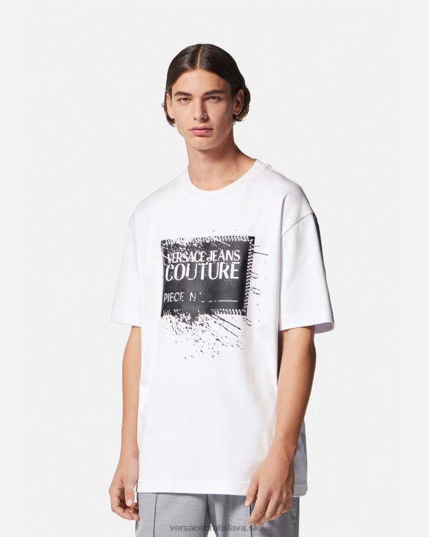 oblečenie X8X8P2392 Versace Tričko s logom čísla kusu biely muži