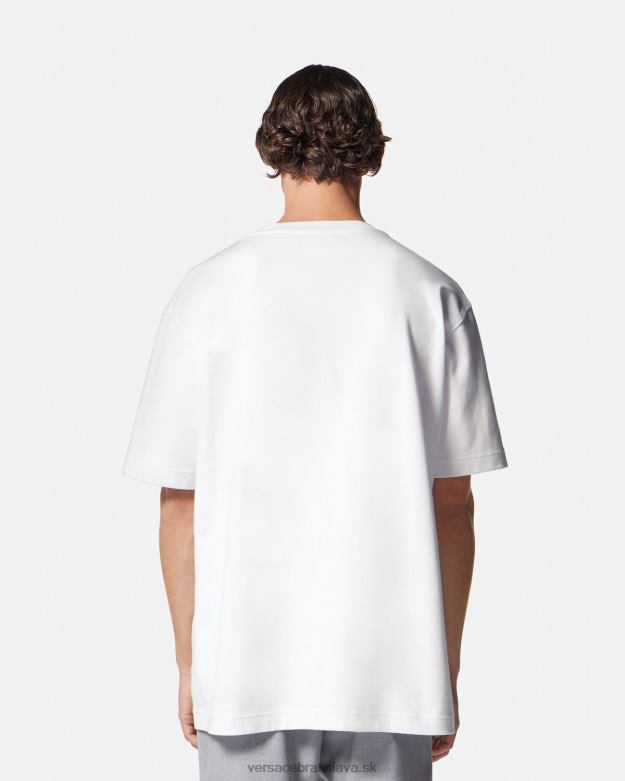 oblečenie X8X8P2392 Versace Tričko s logom čísla kusu biely muži