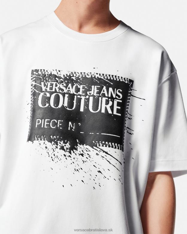 oblečenie X8X8P2392 Versace Tričko s logom čísla kusu biely muži