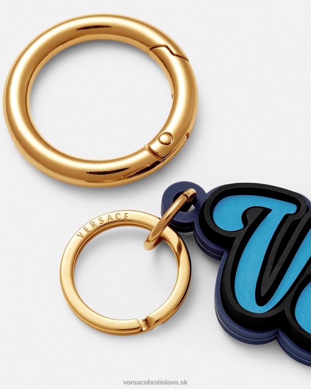 príslušenstvo X8X8P1655 Versace silikónová kľúčenka s logom univerzity Modrá muži