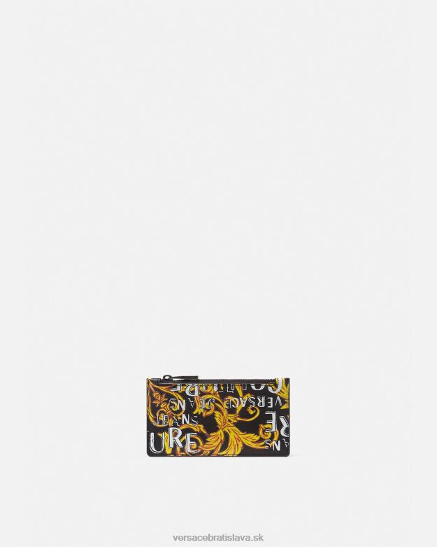 príslušenstvo X8X8P2514 Versace držiak na kartičky na zips s logom couture čierne zlato muži