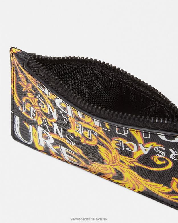 príslušenstvo X8X8P2514 Versace držiak na kartičky na zips s logom couture čierne zlato muži