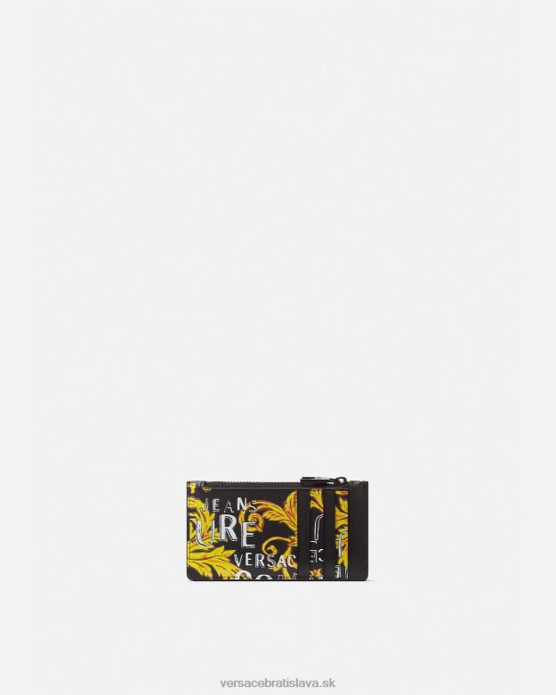 príslušenstvo X8X8P2514 Versace držiak na kartičky na zips s logom couture čierne zlato muži