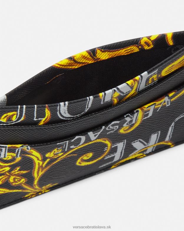 príslušenstvo X8X8P2515 Versace držiak na karty s logom couture čierne zlato muži