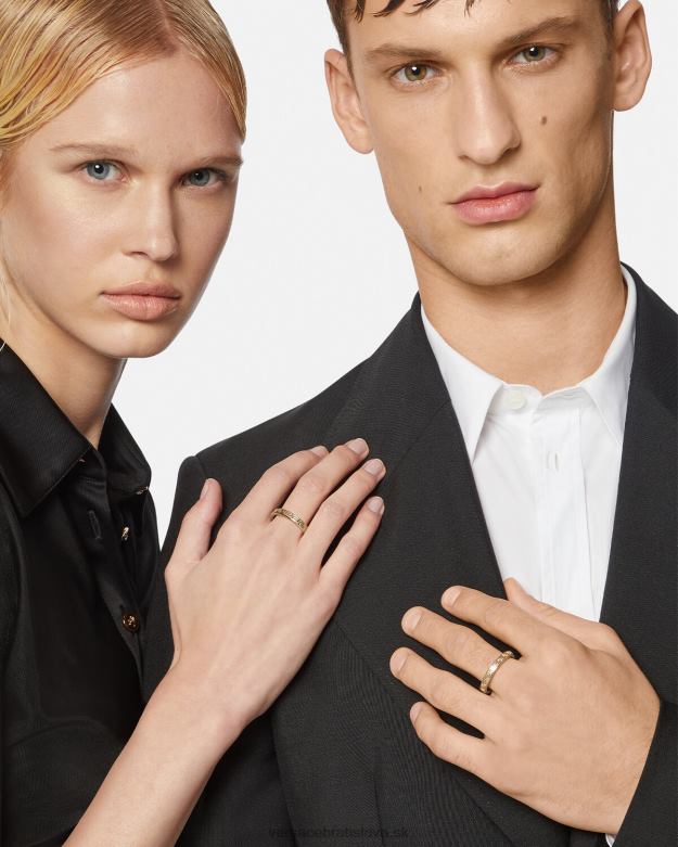 príslušenstvo X8X8P1687 Versace gravírovaný grécky krúžok na kľúče zlato muži