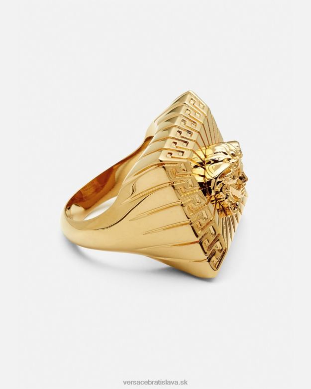 príslušenstvo X8X8P1691 Versace medúzový štvorcový prsteň zlato muži