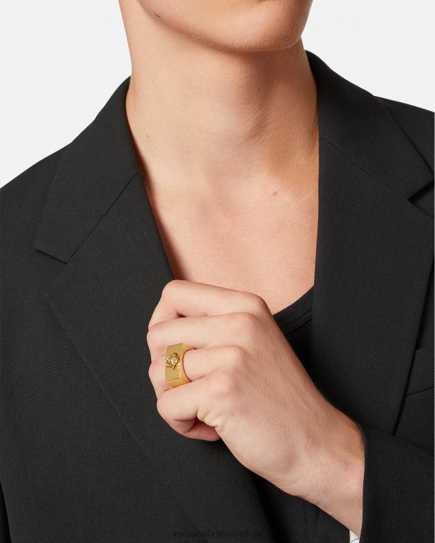 príslušenstvo X8X8P1694 Versace prsteň s logom medúzy zlato muži