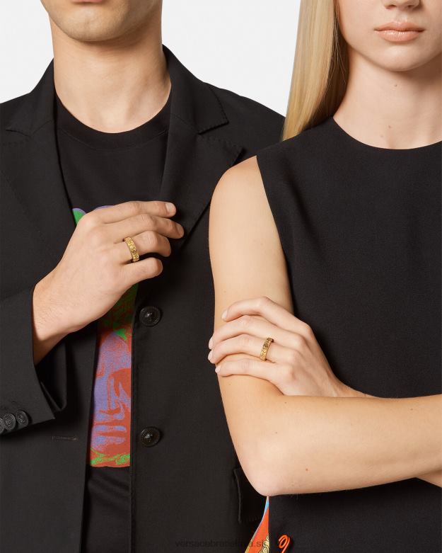 príslušenstvo X8X8P1696 Versace okovaný medúzový prsteň teplé zlato muži