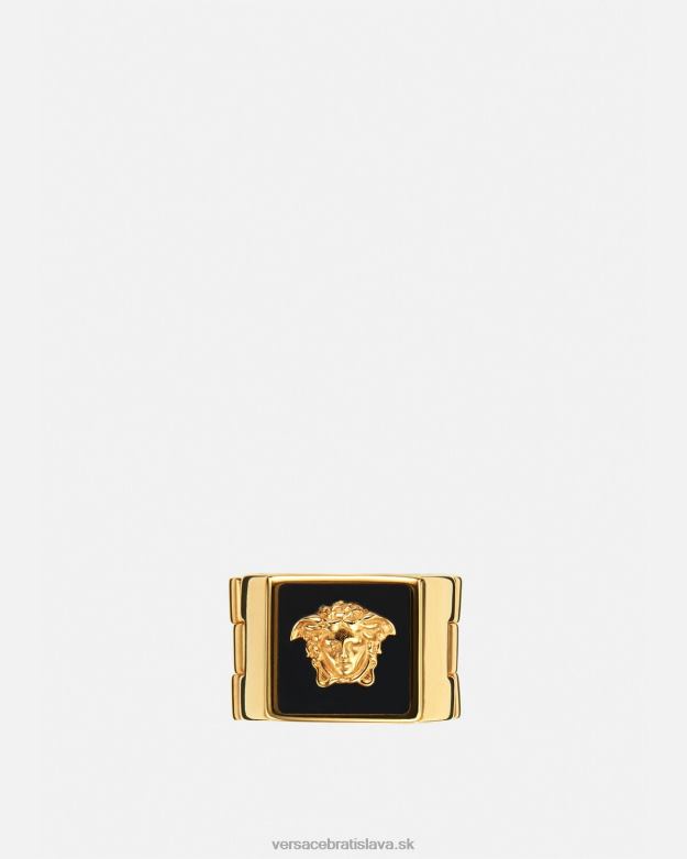 príslušenstvo X8X8P1697 Versace smaltovaný prsteň medúza čierne zlato muži