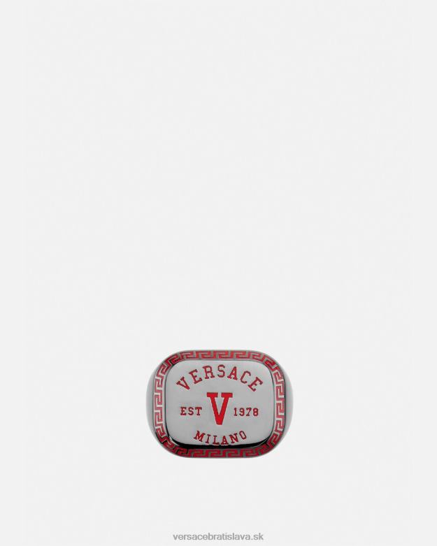 príslušenstvo X8X8P1698 Versace prsteň s logom univerzity kovové a červené muži
