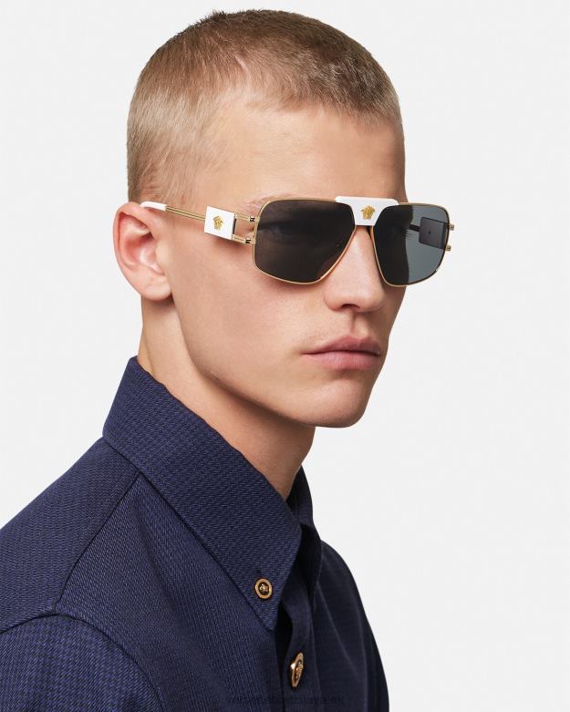 príslušenstvo X8X8P1682 Versace špeciálne projektové letecké slnečné okuliare biely muži