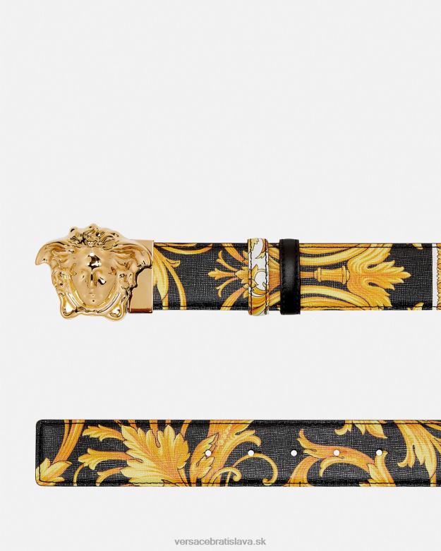príslušenstvo X8X8P1617 Versace barocco obojstranný kožený opasok vytlačiť muži