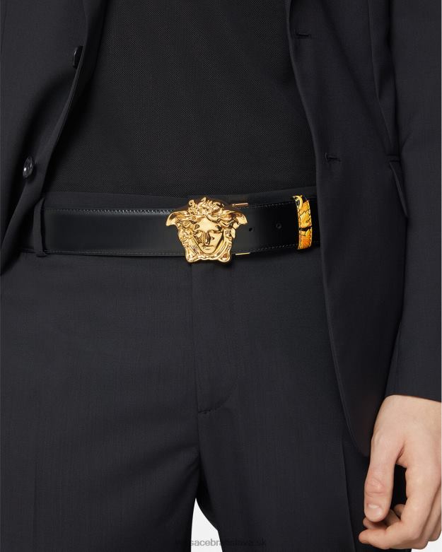 príslušenstvo X8X8P1617 Versace barocco obojstranný kožený opasok vytlačiť muži