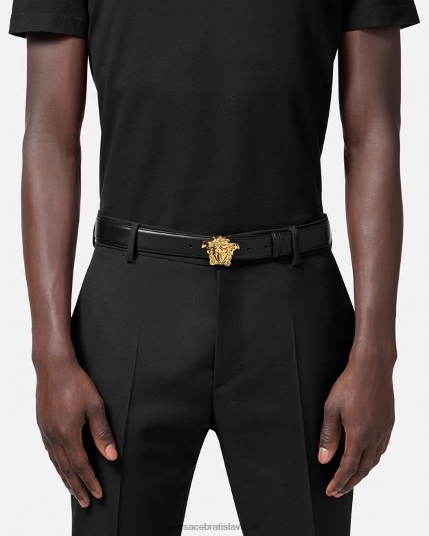 príslušenstvo X8X8P1619 Versace kožený opasok la medusa čierna muži