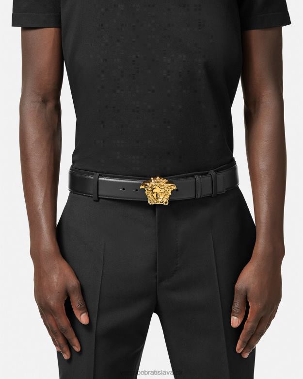 príslušenstvo X8X8P1620 Versace kožený opasok la medusa čierna muži