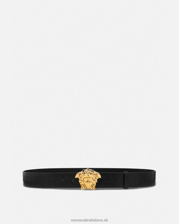 príslušenstvo X8X8P1623 Versace kožený opasok la medusa greca čierna muži