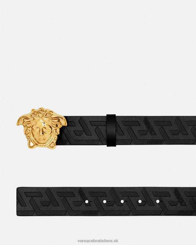 príslušenstvo X8X8P1623 Versace kožený opasok la medusa greca čierna muži
