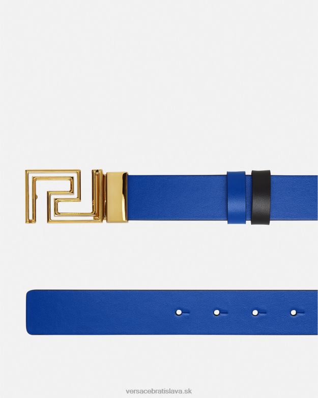 príslušenstvo X8X8P1626 Versace greca obojstranný kožený opasok Modrá muži