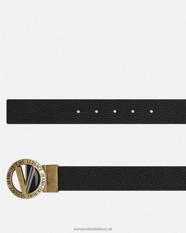 príslušenstvo X8X8P2473 Versace okrúhly opasok s v-emblémom čierna muži