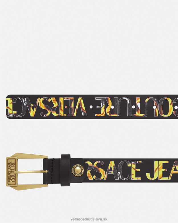 príslušenstvo X8X8P2498 Versace logo couture pás čierne zlato muži