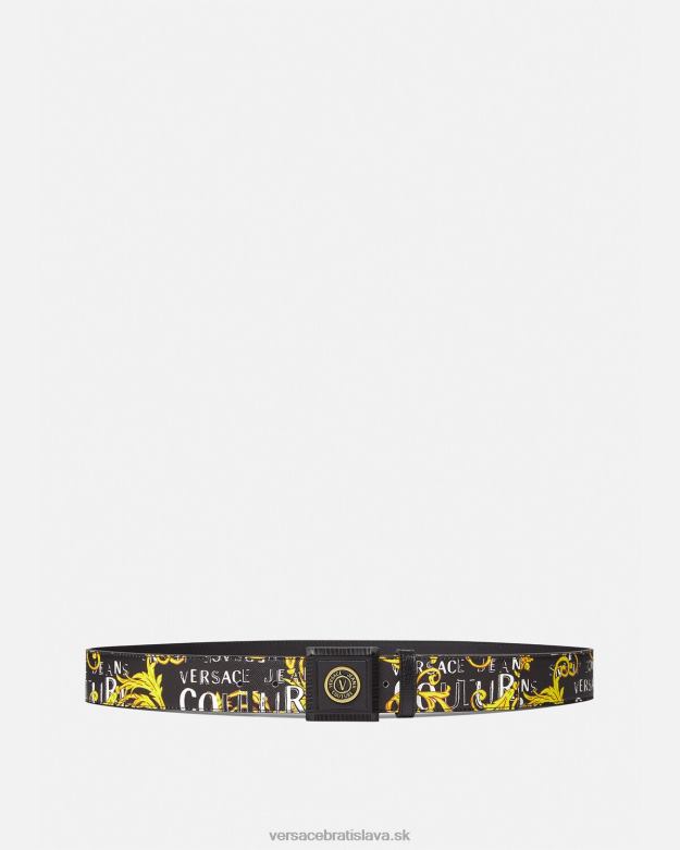 príslušenstvo X8X8P2503 Versace Módny opasok s logom V čierne zlato muži