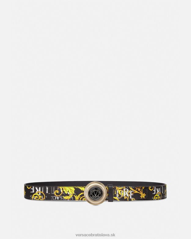 príslušenstvo X8X8P2512 Versace Okrúhly opasok s logom v tvare V čierne zlato muži