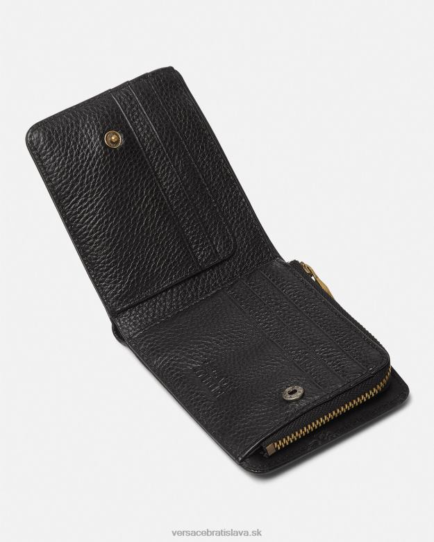 príslušenstvo X8X8P2474 Versace logo snap bifold peňaženka čierna muži
