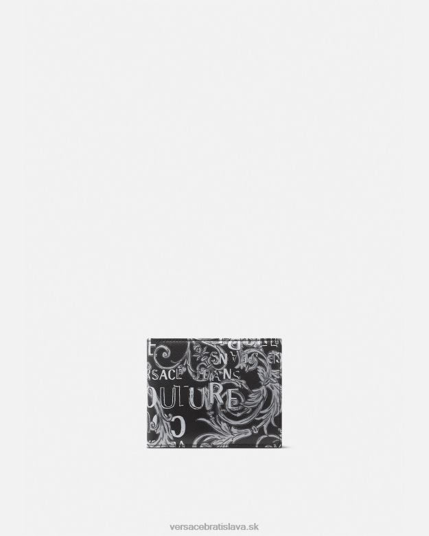 príslušenstvo X8X8P2516 Versace logo couture bifold peňaženka čierna a sivá muži