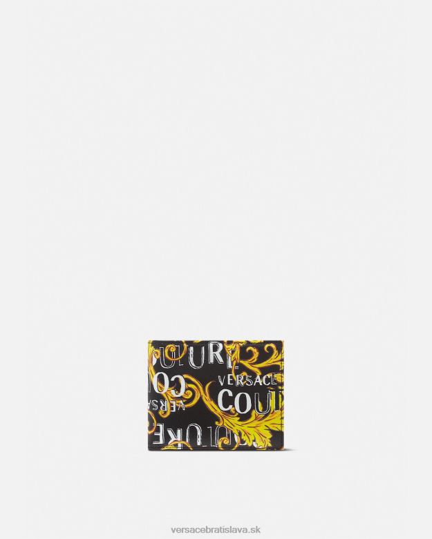 príslušenstvo X8X8P2517 Versace logo couture bifold peňaženka čierne zlato muži