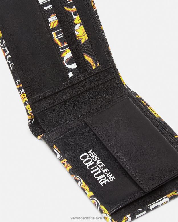 príslušenstvo X8X8P2517 Versace logo couture bifold peňaženka čierne zlato muži