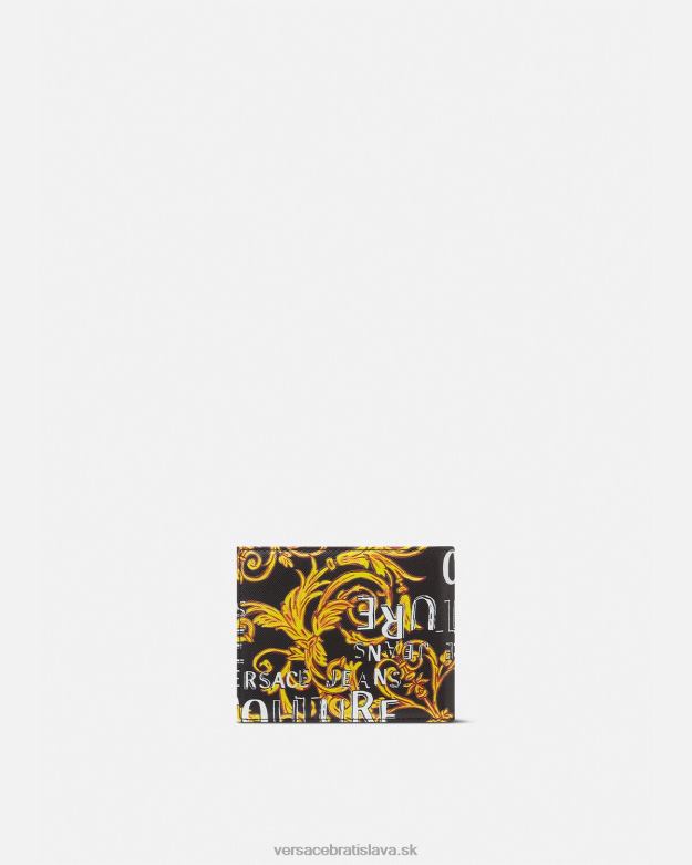 príslušenstvo X8X8P2517 Versace logo couture bifold peňaženka čierne zlato muži