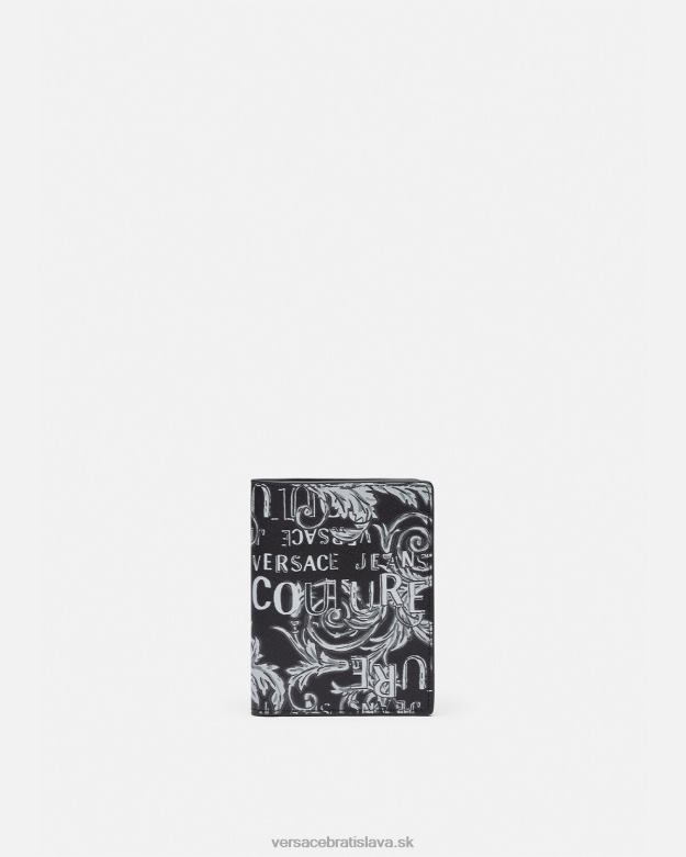 príslušenstvo X8X8P2518 Versace logo couture bifold vysoká peňaženka čierna a sivá muži