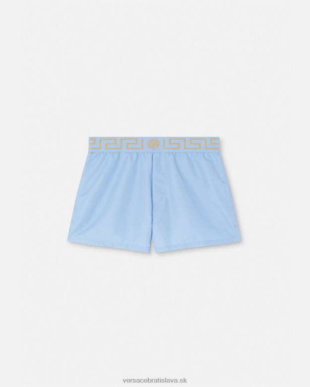 spodná bielizeň a plážové oblečenie X8X8P1796 Versace greca border plavecké šortky svetlo modrá muži