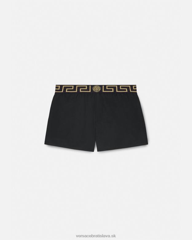 spodná bielizeň a plážové oblečenie X8X8P1811 Versace greca border plavecké šortky čierna muži